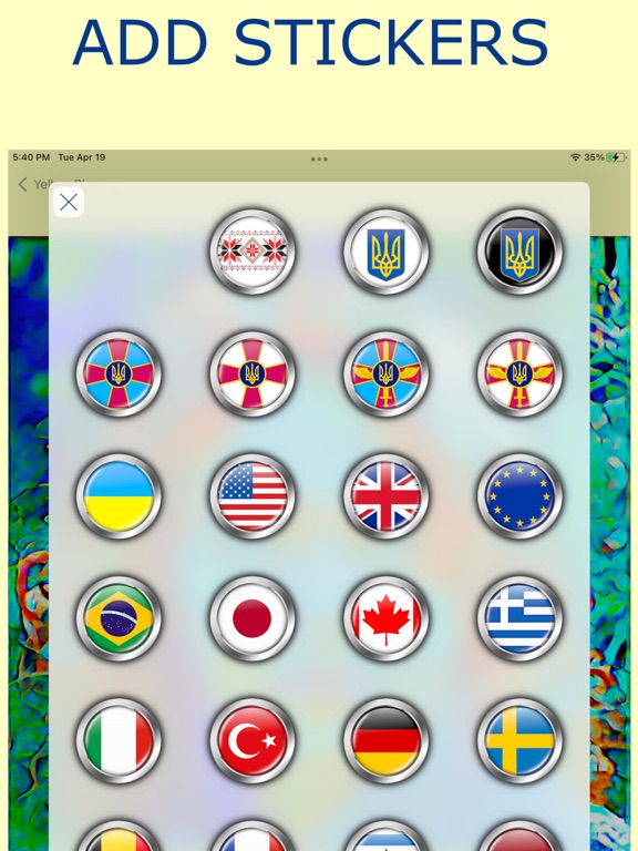 Photo editor yellow blue iPad screenshot 7 - Photo & Video app