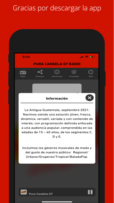 PURA CANDELA GT RADIO Screenshot