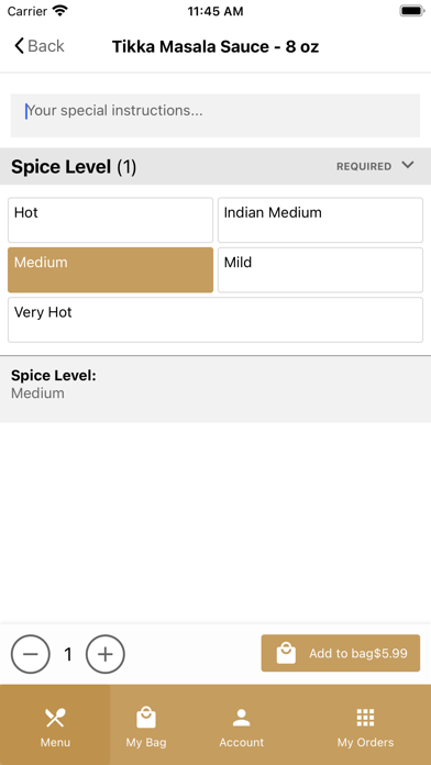 Aavya Indian Cuisine Screenshot