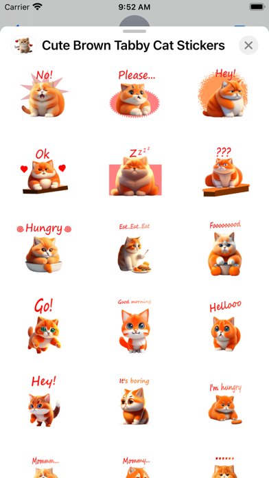 Cute Brown Cat Stickers Screenshot