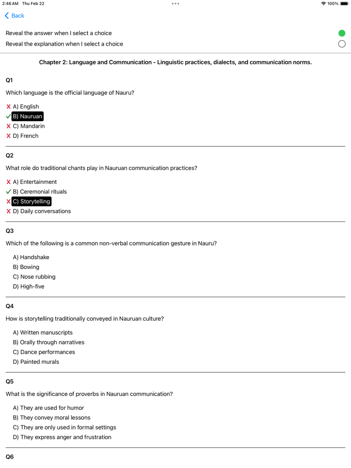 Culture of Nauru Exam