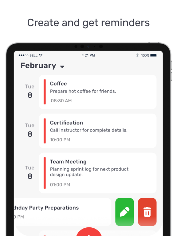 Calendrier iPad screenshot