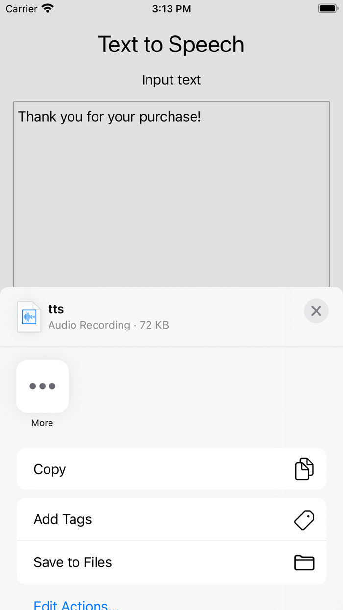 Text to Speech - Export to WAV