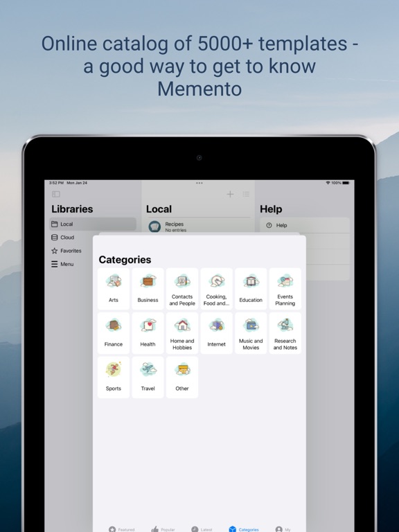 Memento Database iPad screenshot 4 - Productivity app