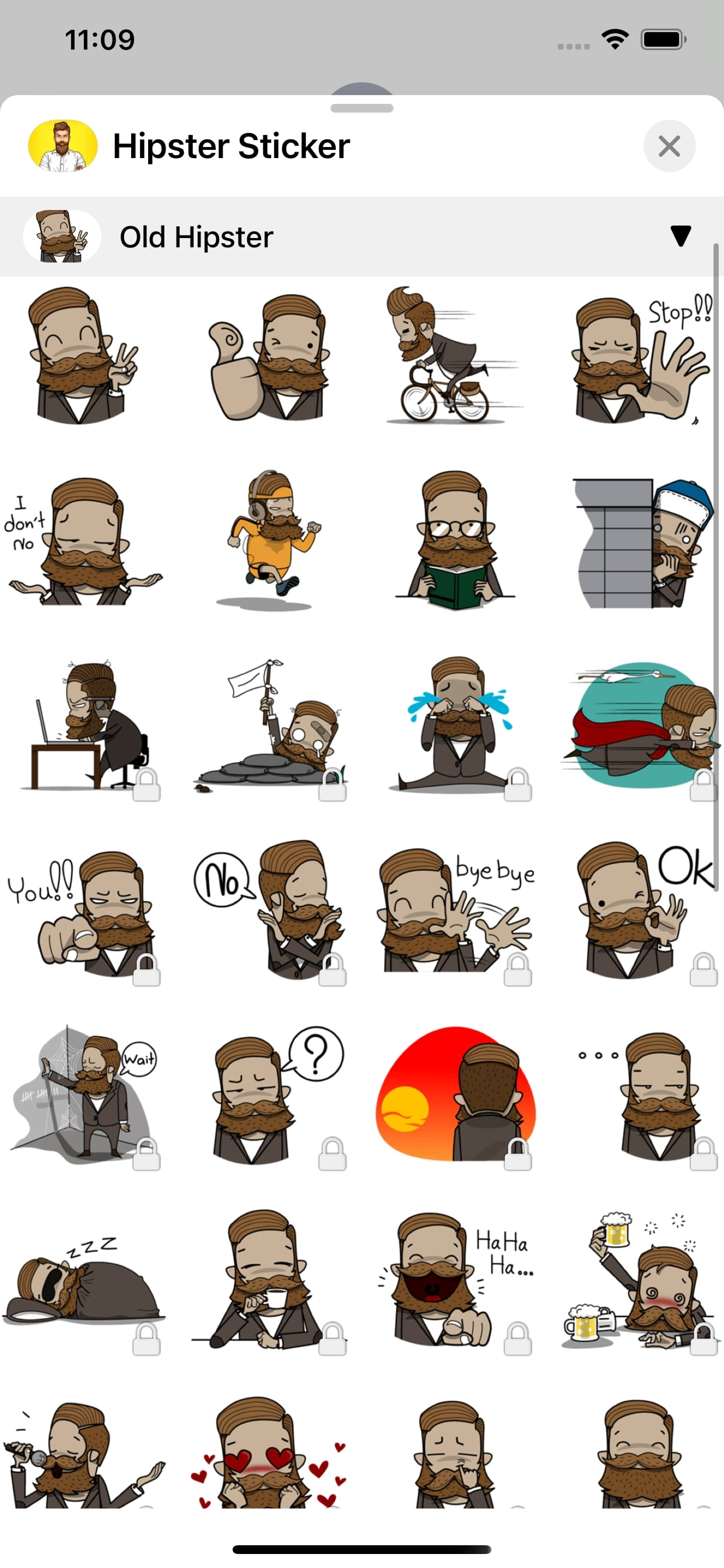 Hipster Sticker •