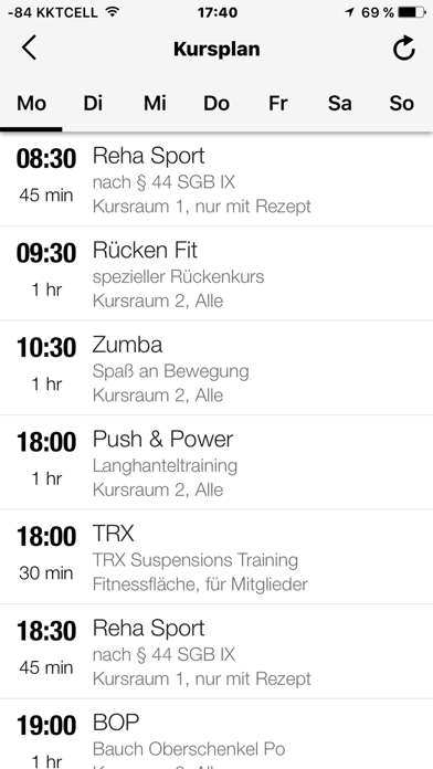 Seestern Fitnessclub Süd Screenshot