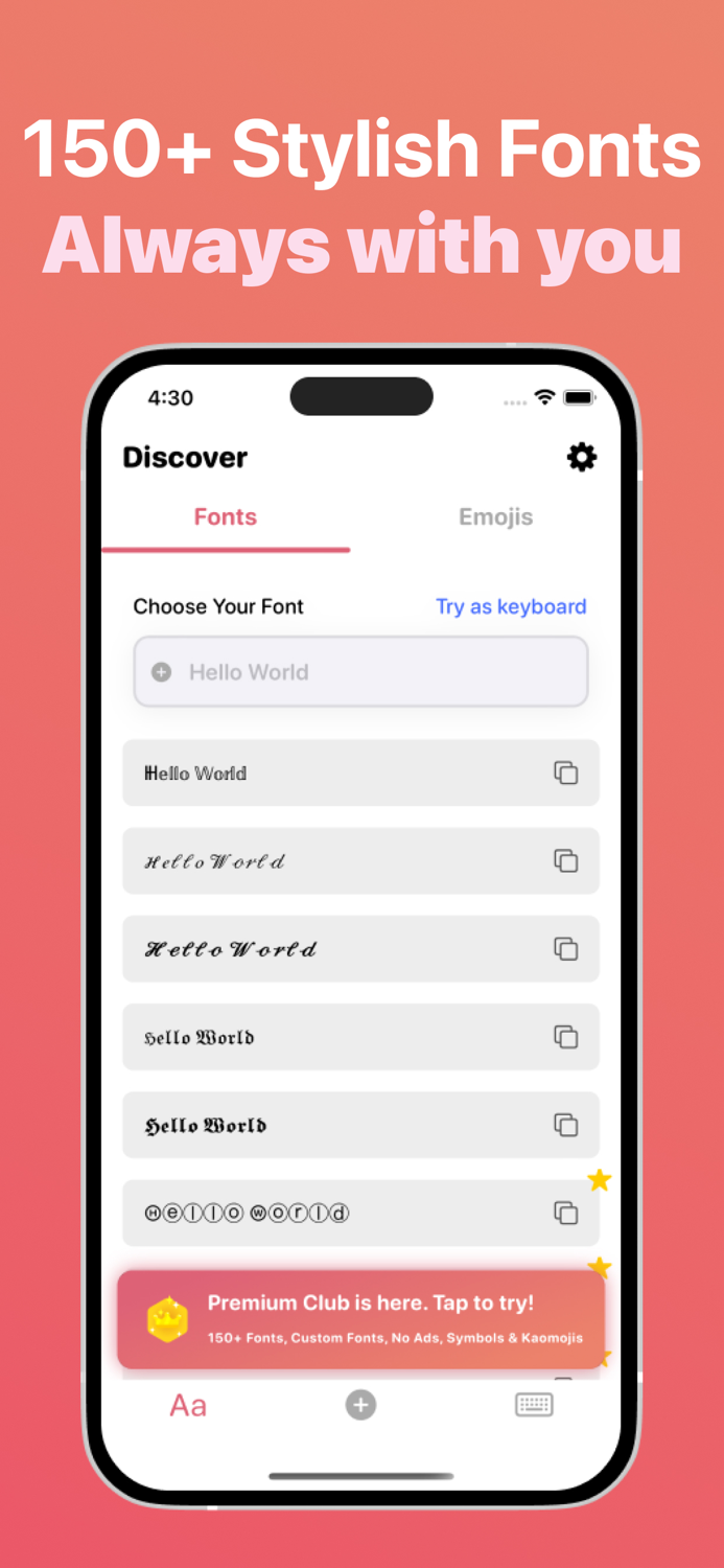 Custom Font Maker Keyboard