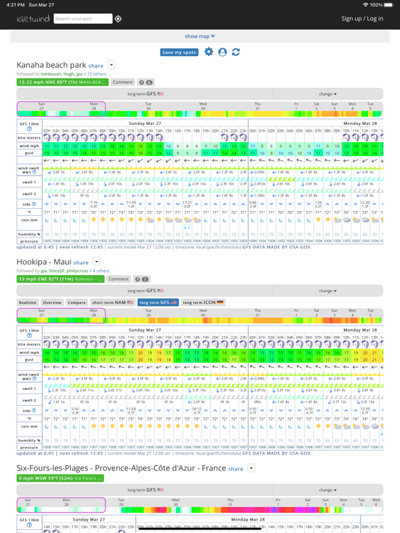 iGetwind iPad screenshot 1 - Weather app