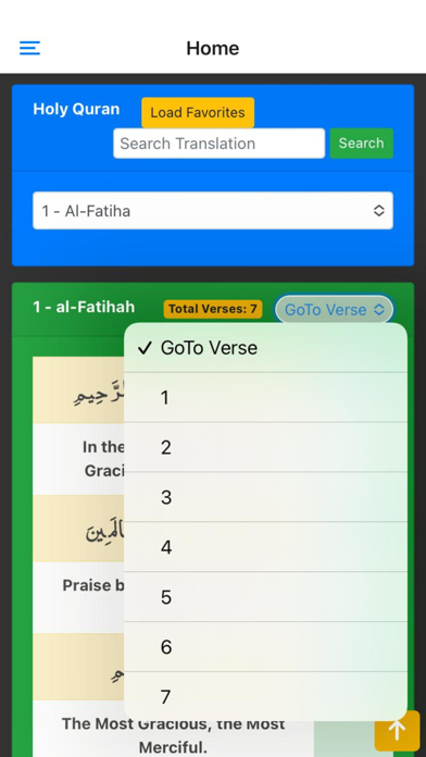 Quran English App Screenshot