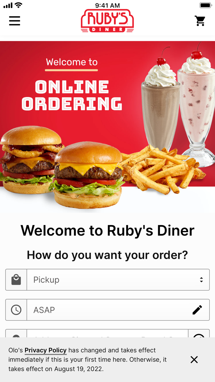 Rubys Diner Ordering