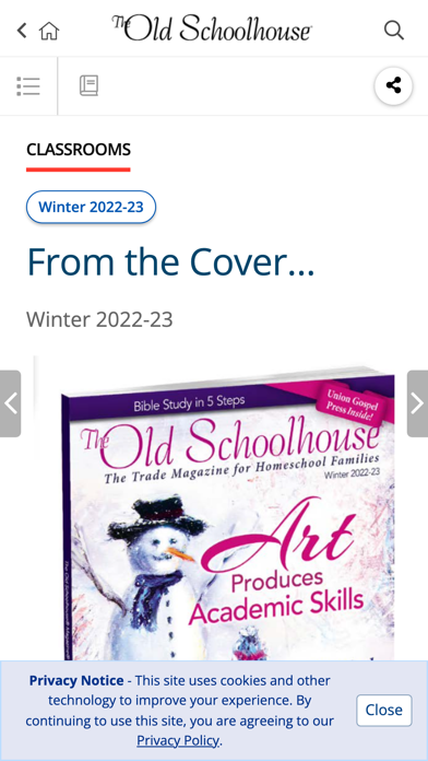 The Old Schoolhouse Magazine Screenshot