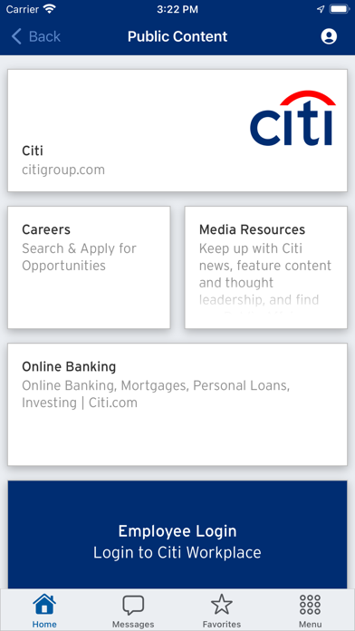 Citi Workplace Screenshot
