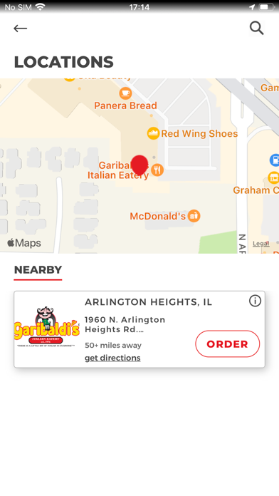 Garibaldi's iPhone screenshot 2 - Food & Drink app