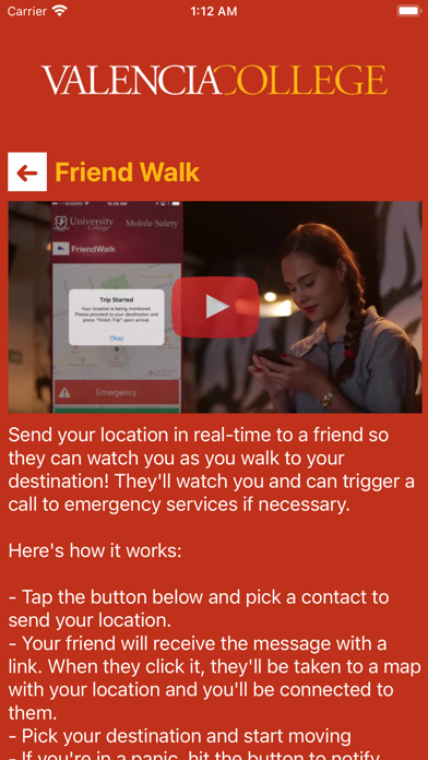 Valencia College Safety Screenshot