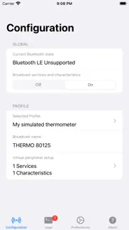 bluesim: bluetooth simulator iphone screenshot 1