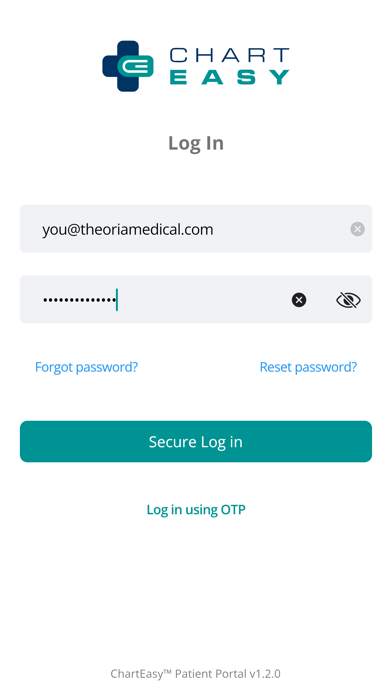 ChartEasy Patient Portal Screenshot