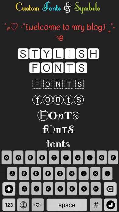 fancy fonts - custom keyboard Screenshot