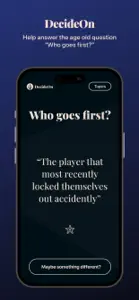 DecideOn - Who goes first? screenshot #1 for iPhone