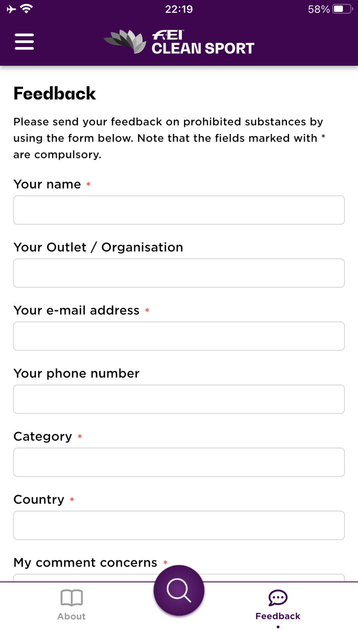 FEI CleanSport Database