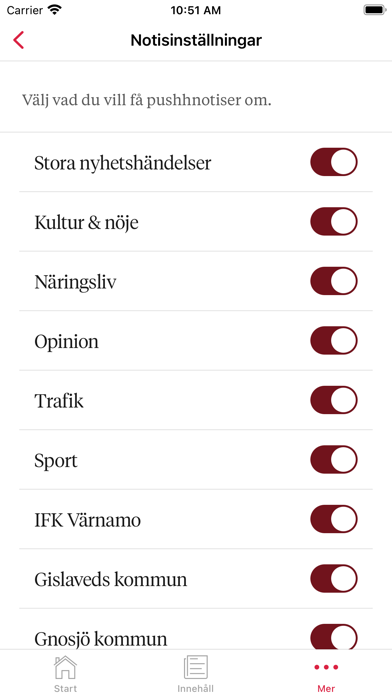 Värnamo Nyheters Nyhetsapp Screenshot