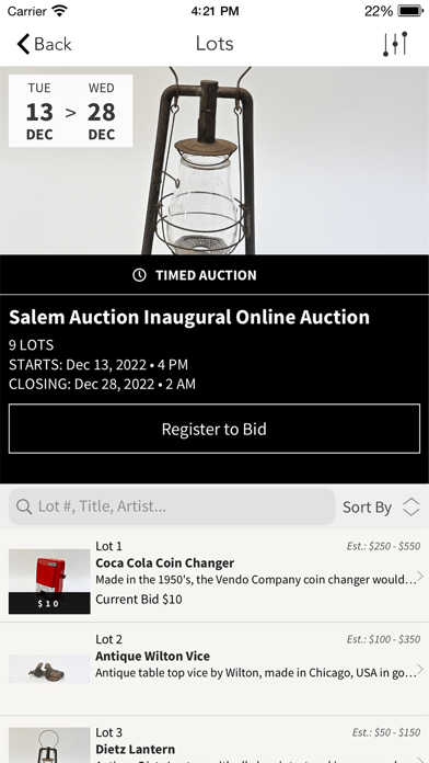Salem Auction House Screenshot