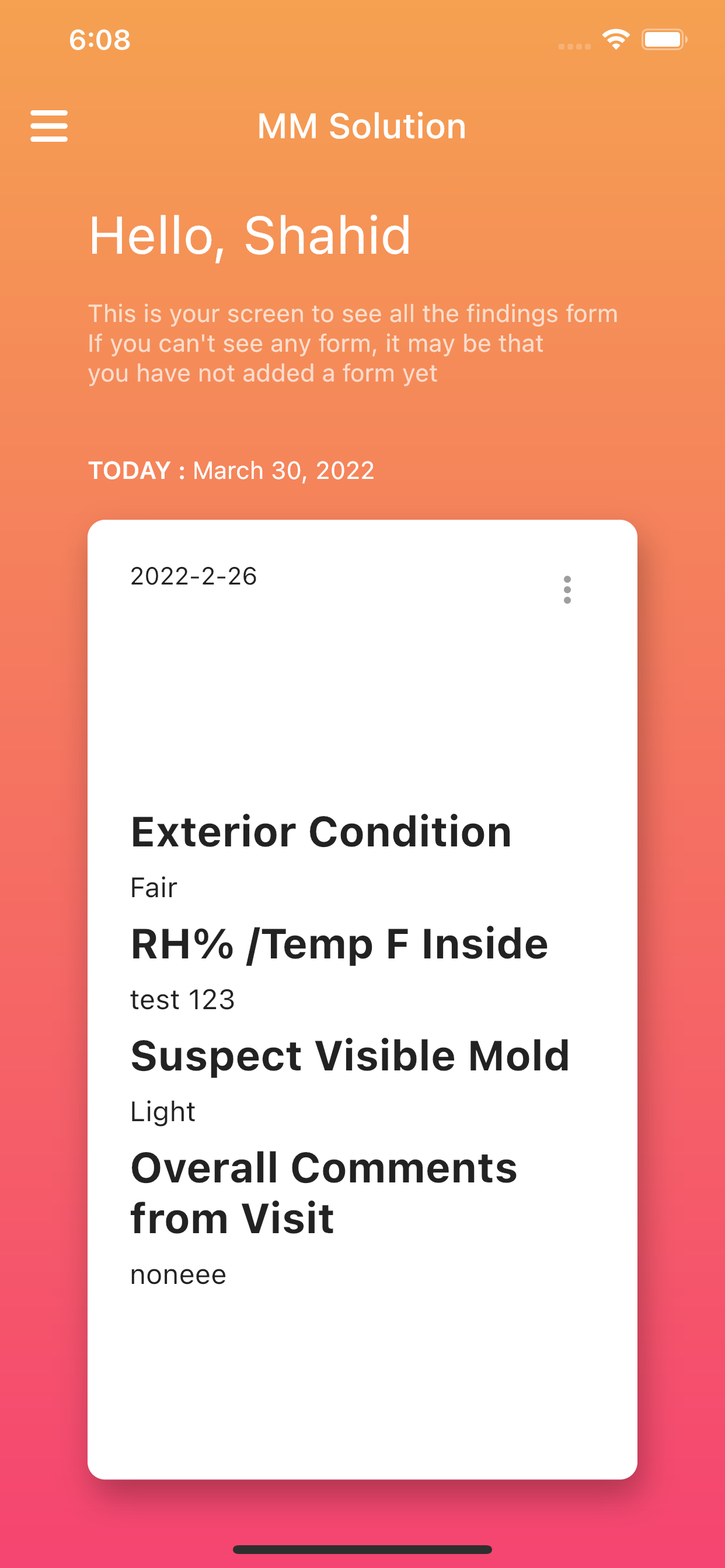 MMS Maintenance Findings