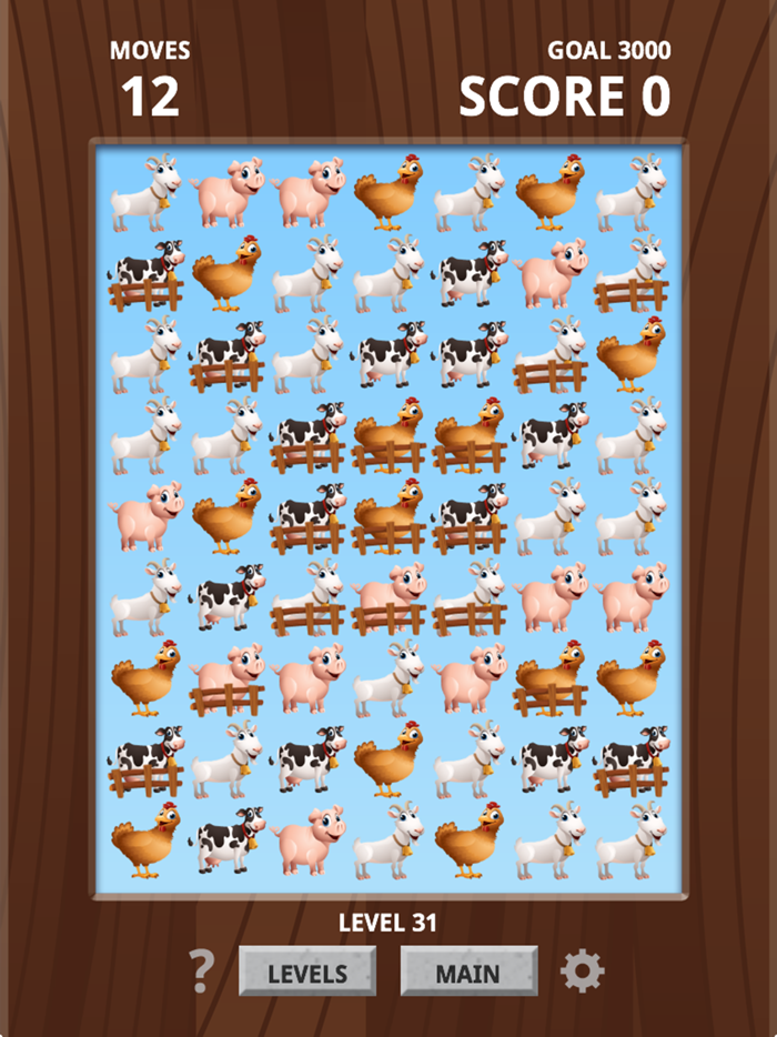 Farm Animal Match 3 Game