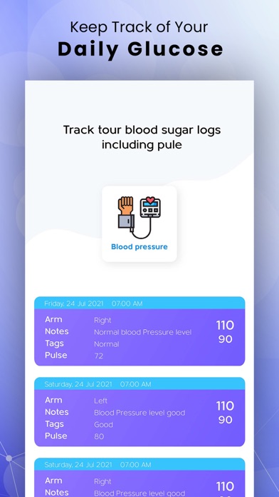 Blood Sugar Tracking App Screenshot