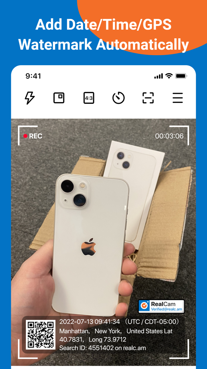 RealCam - TimestampandGPS Camera