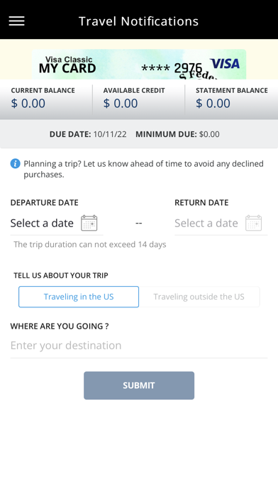 A&S FCU Visa Screenshot
