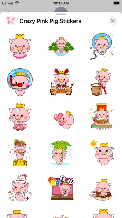 Crazy Pink Pig Stickers