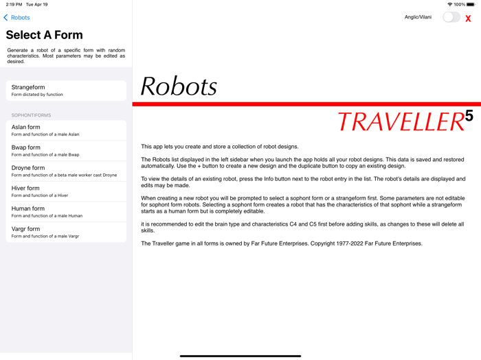 Traveller Robots