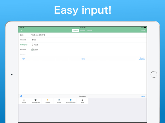 Household Accounts! Moneysave iPad screenshot 4 - Finance app