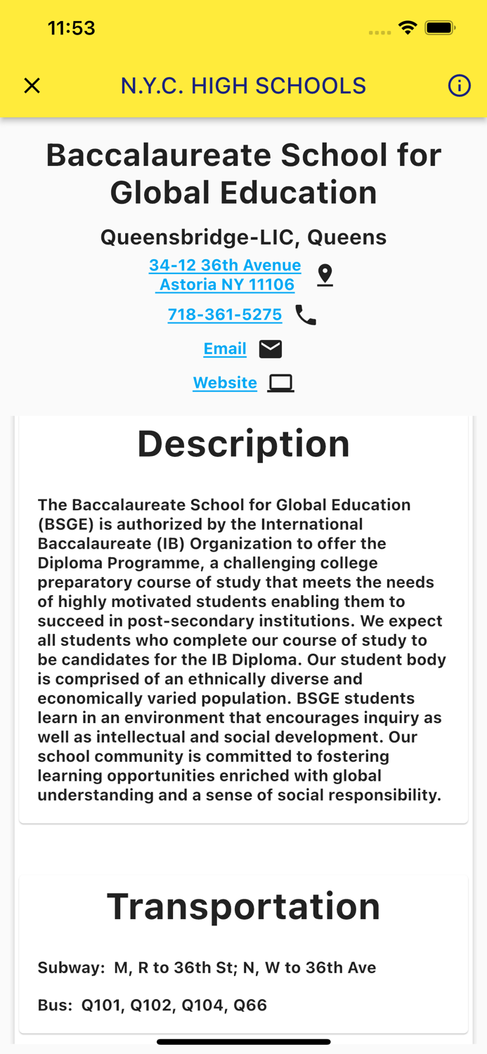 NYC H.S. Information