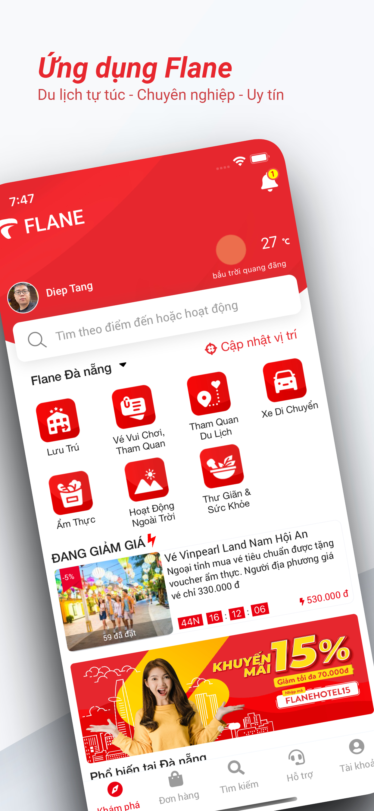 Flane - Du lịch, đặt vé giá rẻ