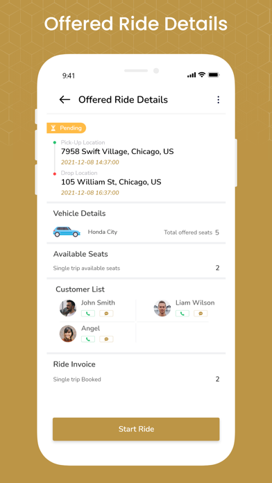 CrewCare RideShare Screenshot