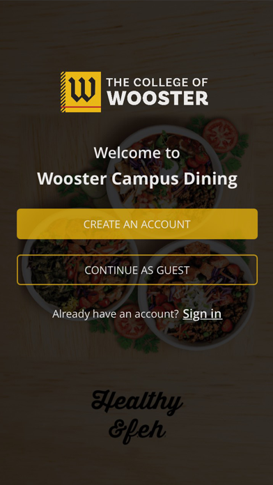 Wooster Campus Dining Screenshot