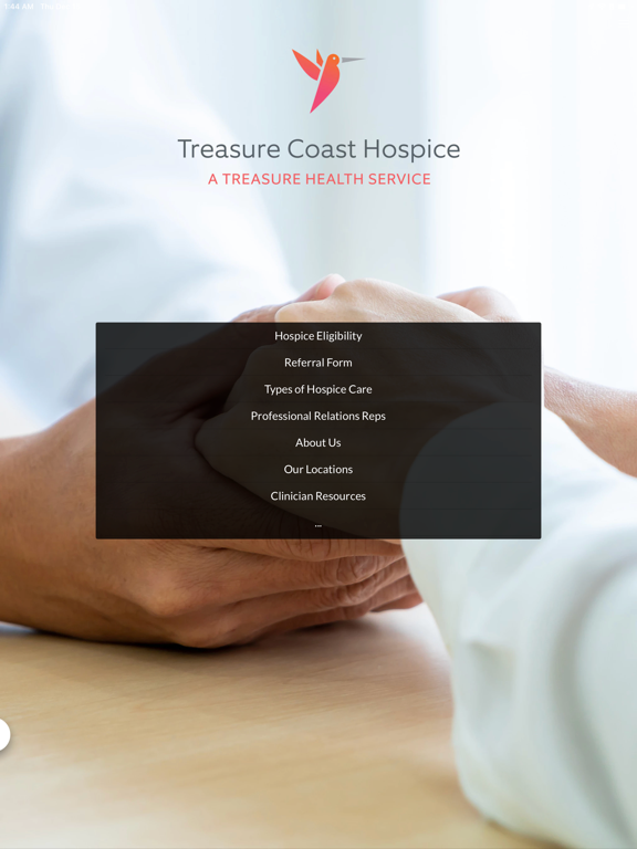Treasure Coast Hospice App iPad screenshot 1 - Medical app