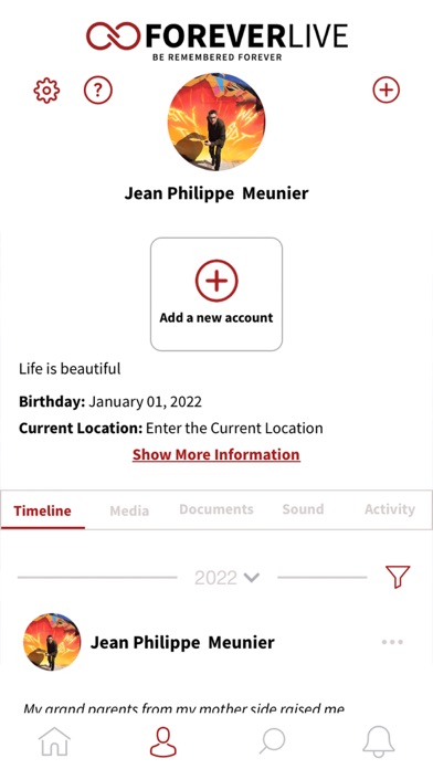 ForeverLive App Screenshot