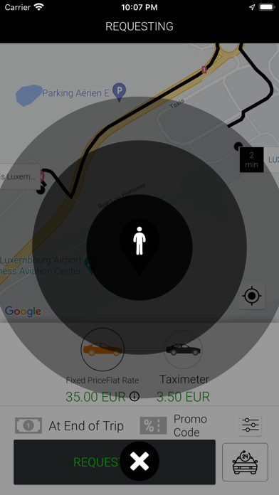 TaxiController Passenger Screenshot