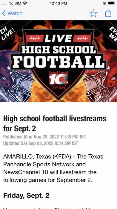 Texas Panhandle Sports Network Screenshot