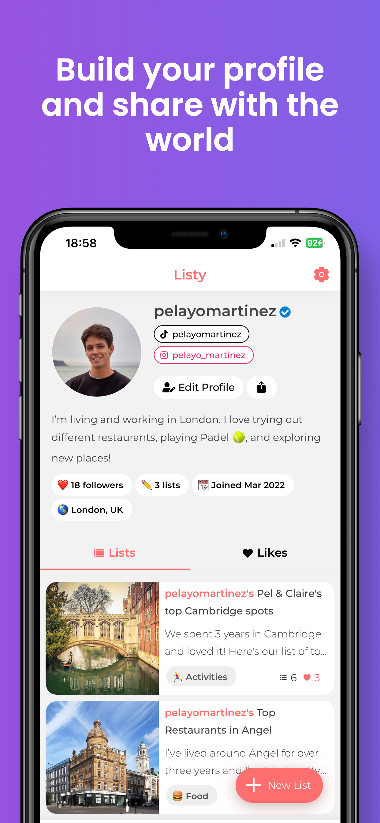 Listy - Your world listed