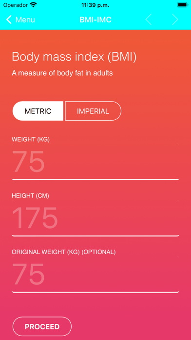 BMR Calculator Body Health Screenshot
