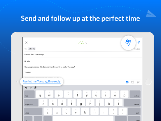 Email Client - Boomerang Mail iPad screenshot 3 - Productivity app