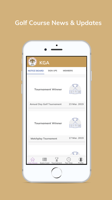KGA Golf App Screenshot