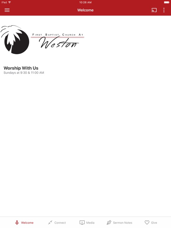 First Baptist at Weston iPad screenshot 1 - Lifestyle app