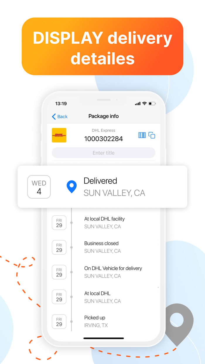 Package delivery tracking app