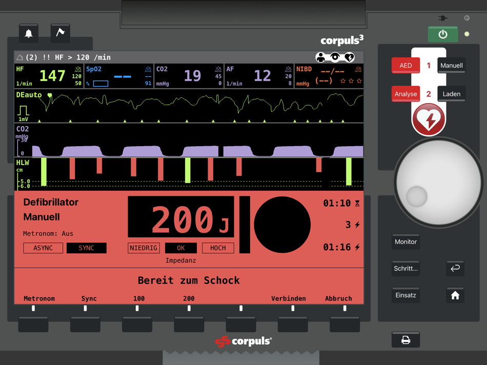 #1. corpuls simulation (iOS) Podle: corpuls GS Elektromedizinische Geräte G. Stemple GmbH