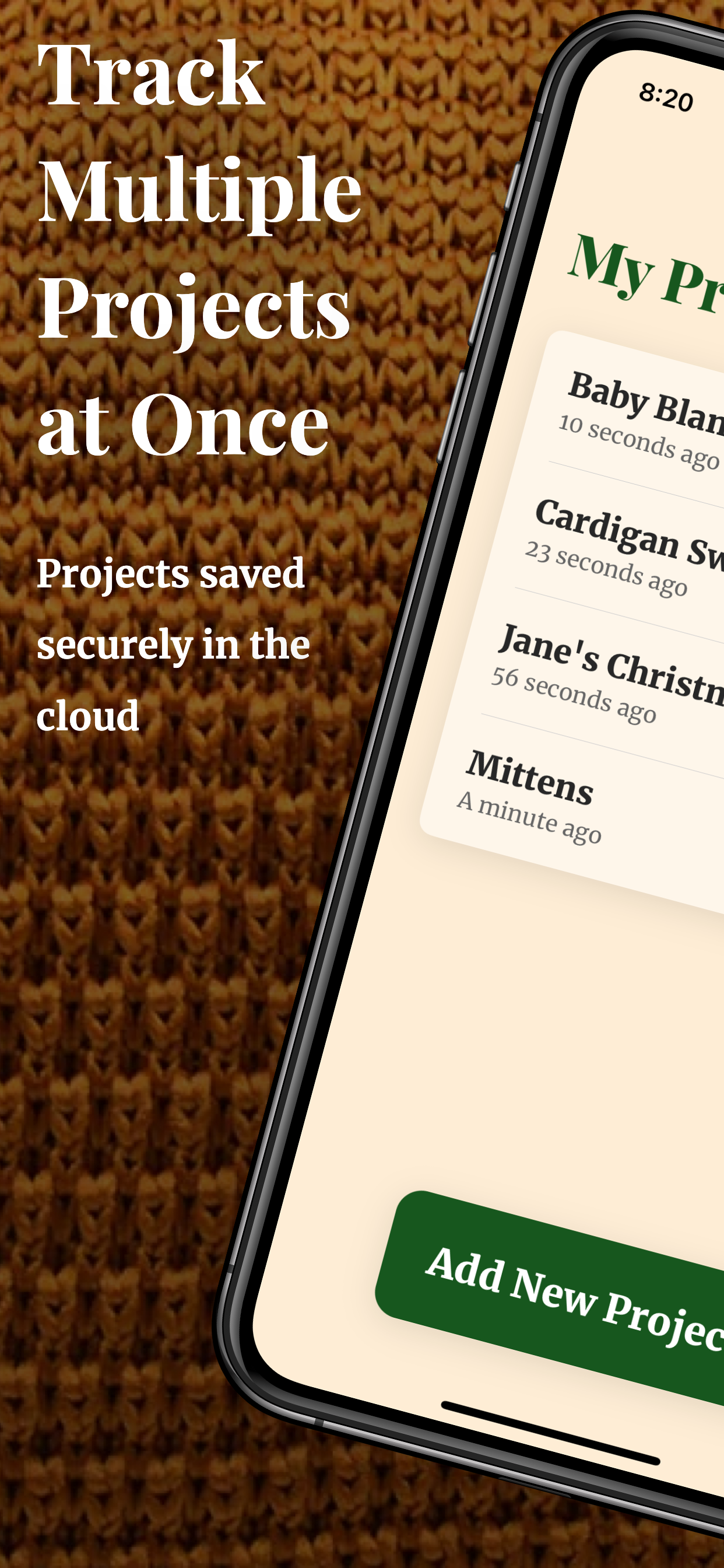 Knit With Me: Project Tracker