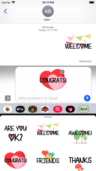 Screenshot #1 pour Pretty Word Stickers Pack